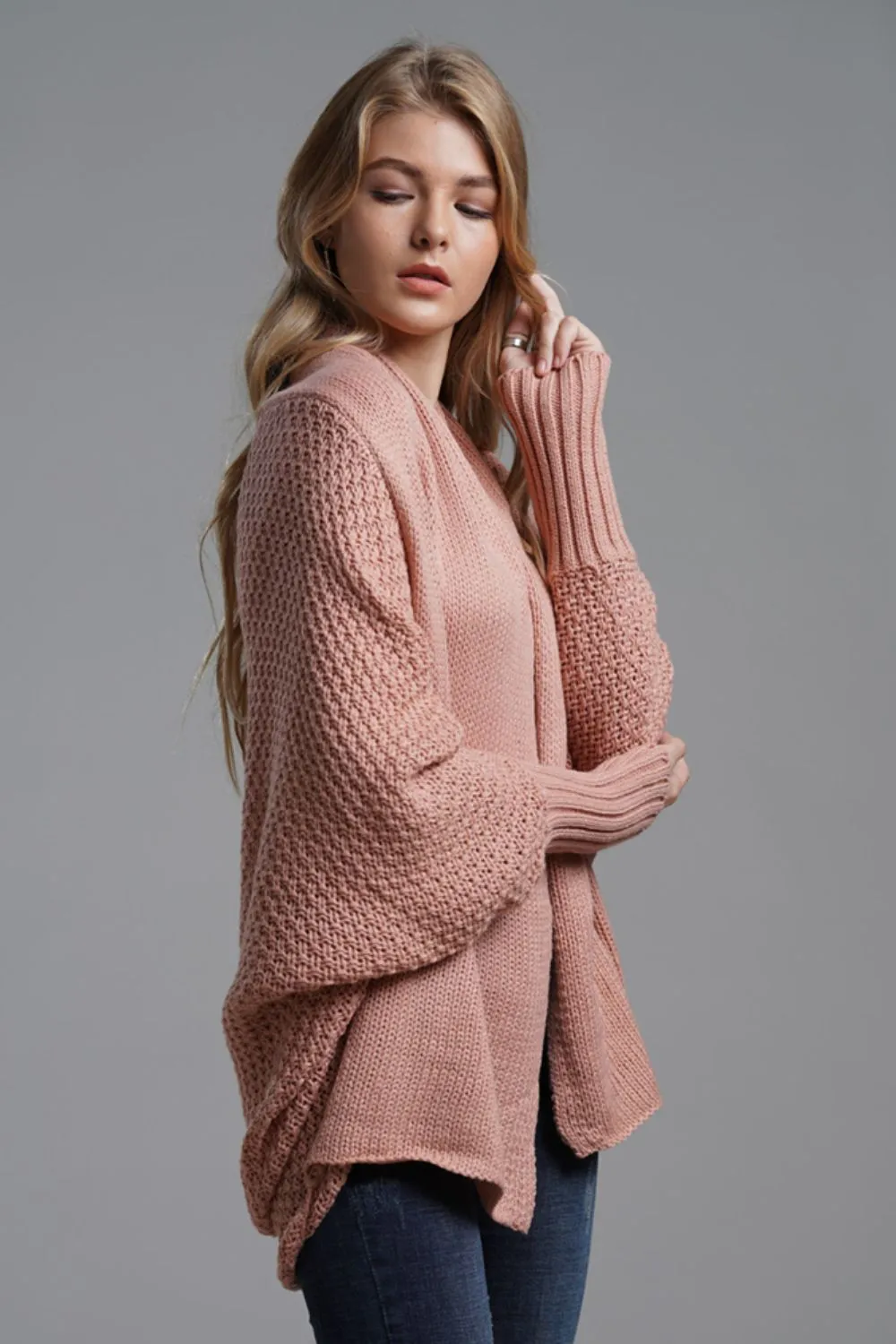 Women's Cardigan with Dolman Sleeves