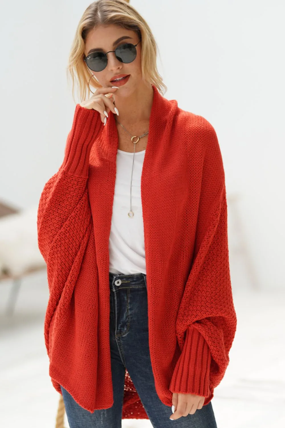 Women's Cardigan with Dolman Sleeves