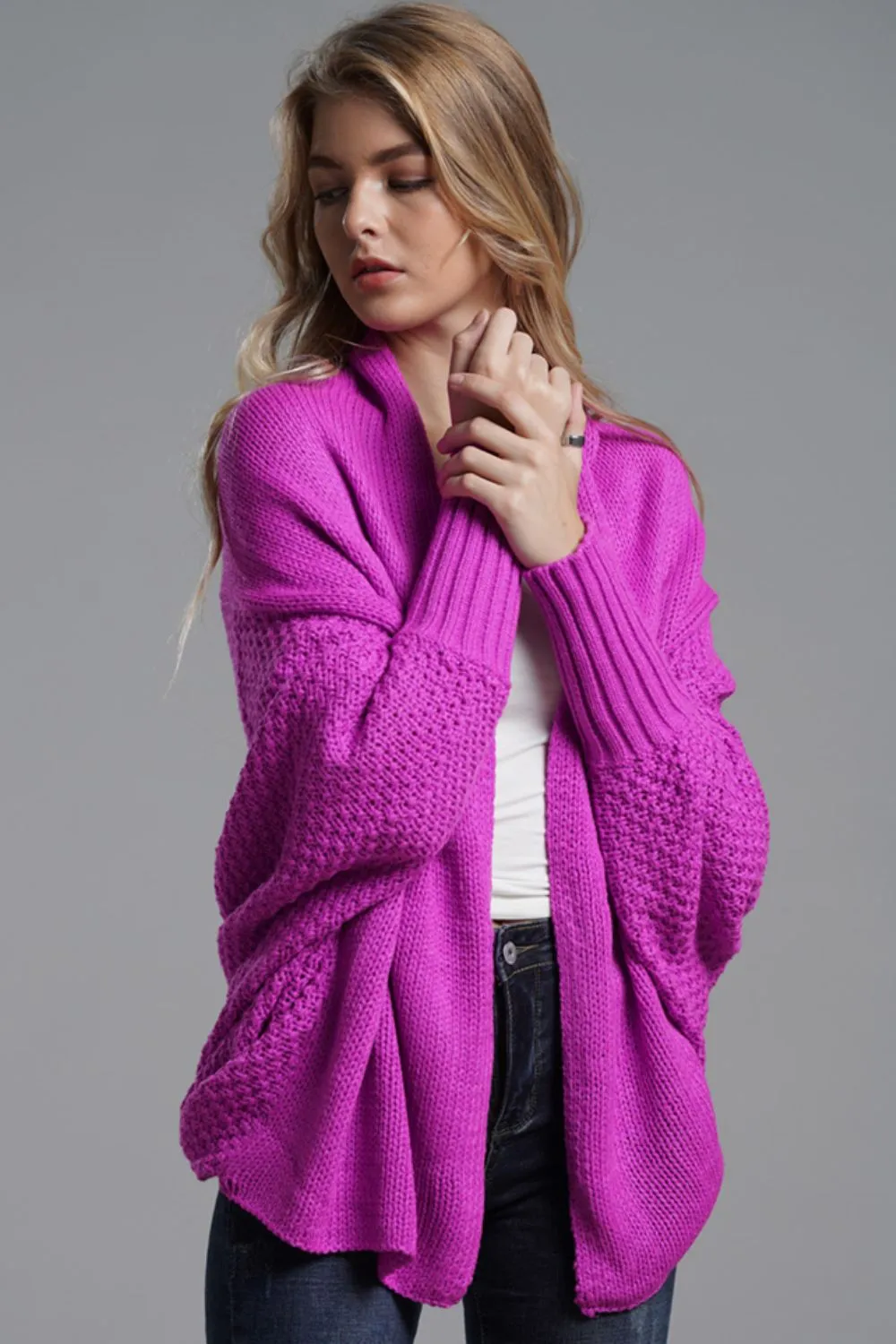 Women's Cardigan with Dolman Sleeves