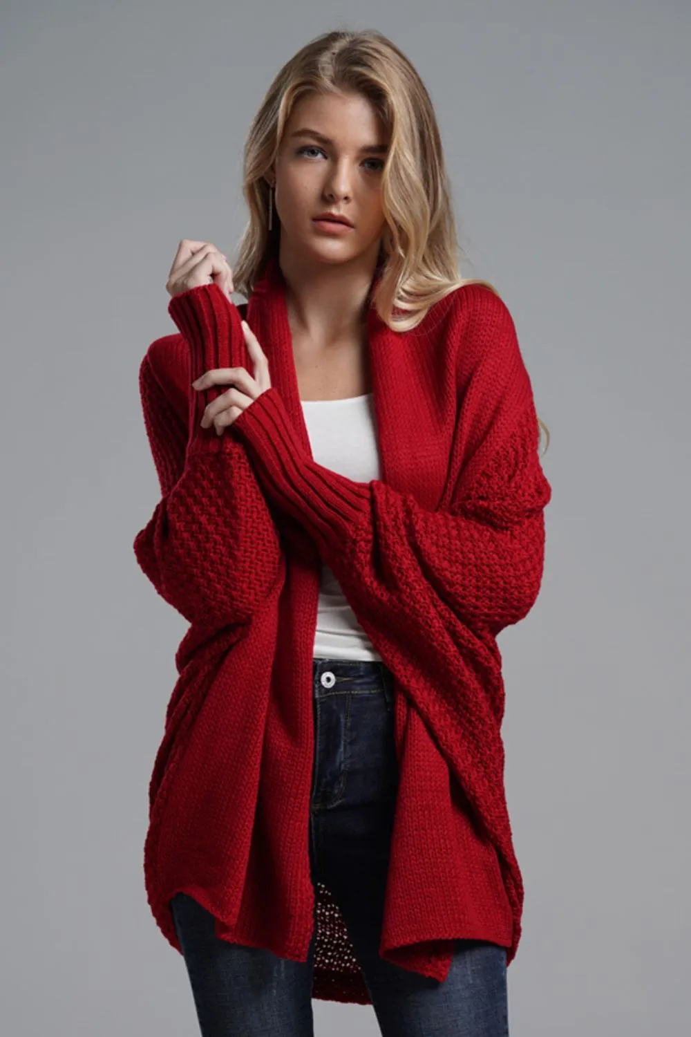Women's Cardigan with Dolman Sleeves