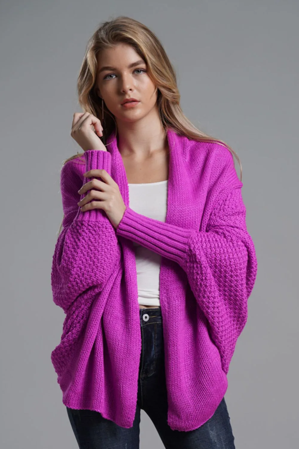 Women's Cardigan with Dolman Sleeves