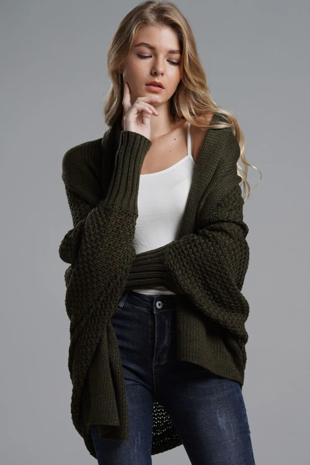 Women's Cardigan with Dolman Sleeves