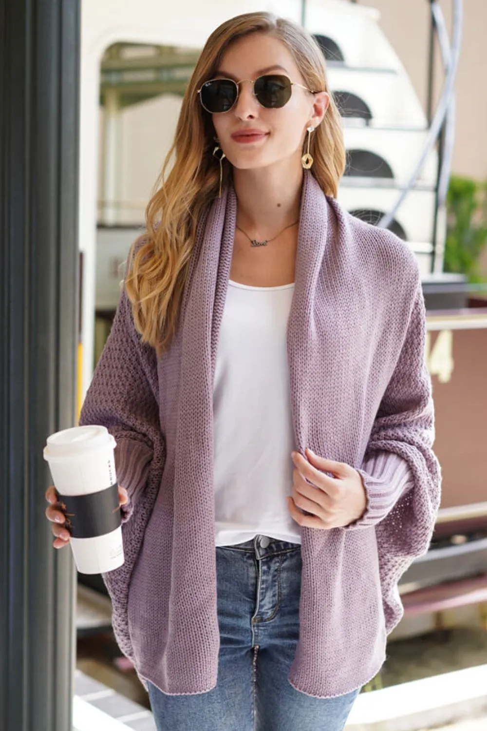 Women's Cardigan with Dolman Sleeves