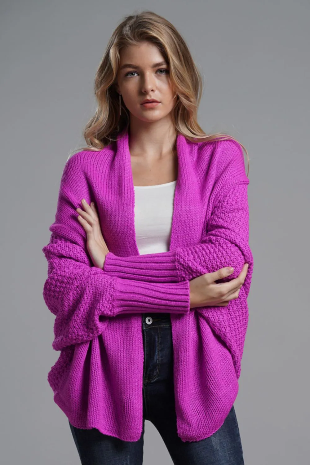 Women's Cardigan with Dolman Sleeves