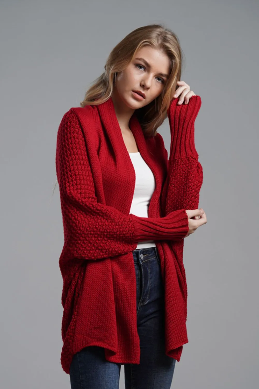 Women's Cardigan with Dolman Sleeves