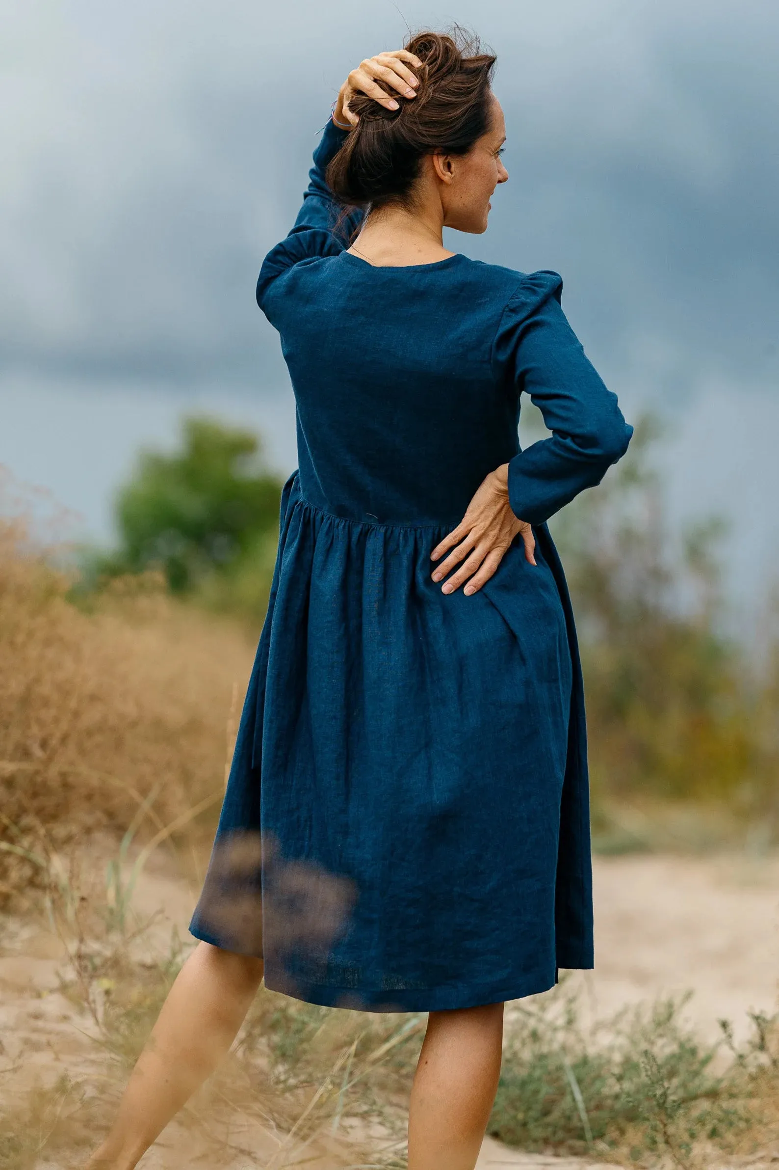 Wrap Linen V Neck Dress VENICE