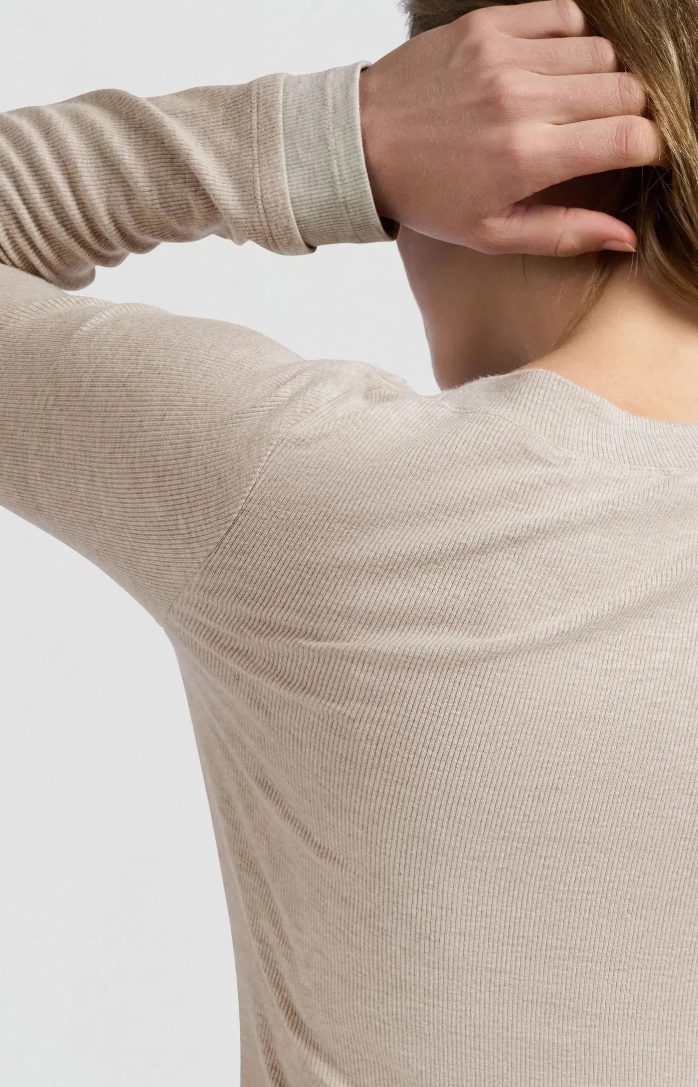 Yaya Faux Layer Boatneck Top - Feather Grey